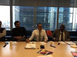 The NYPD's Julio Rosado (center) leads one of the discussions.