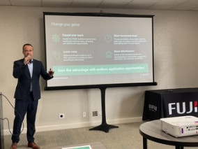 Andrew Gunn, Fujifilm's director of print on demand solutions and enablement, explained how the company's technology disrupts the status quo. 