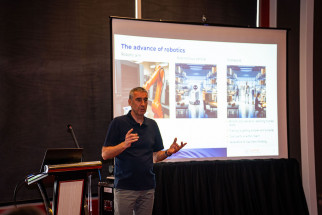 Mark Boyt, principal analyst at Keypoint Intelligence, led the IPMA session on robotics and AI.