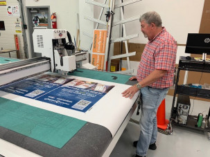 Paul Wannigman runs the in-plant&rsquo;s Colex SharpCut SXC1732.