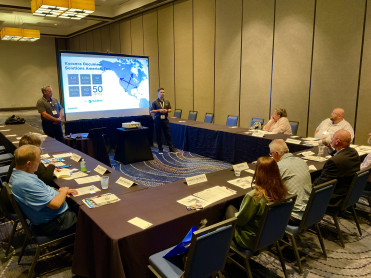 In-plant managers at a case study session on Tuesday. 