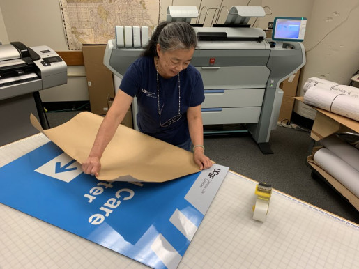 Signage printing is an essential part of UC San Francisco&rsquo;s in-plant offerings. 