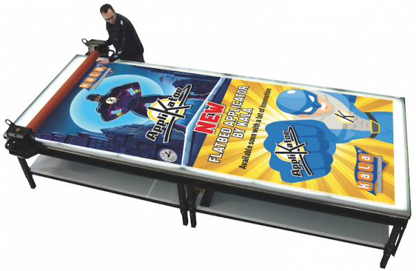 The flatbed AppliKator from Kala Finishing Systems and Rolinx Performance Products.