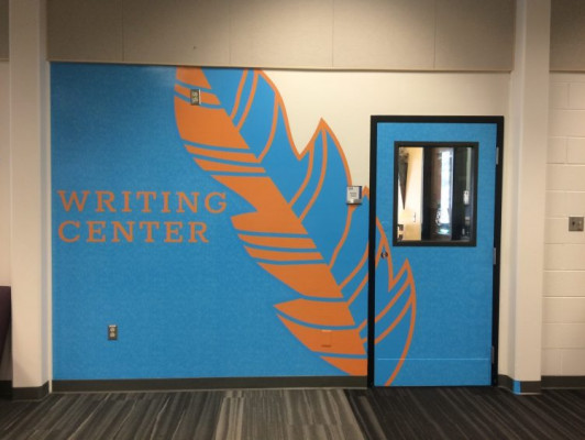 Samplesof wide-format graphics installed by the in-plants at University of Alaska Anchorage.