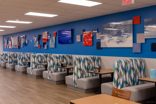 The in-plant produced all of the wall graphics for a cafeteria redesign in Orlando.